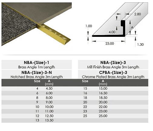 BAT trim Brass Angle 18.5mm x 3m