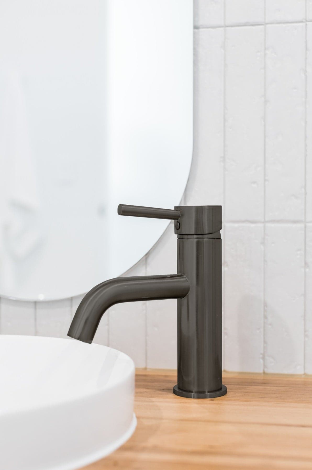 Round Basin Mixer Curved - Shadow Gunmetal thumbnail 6