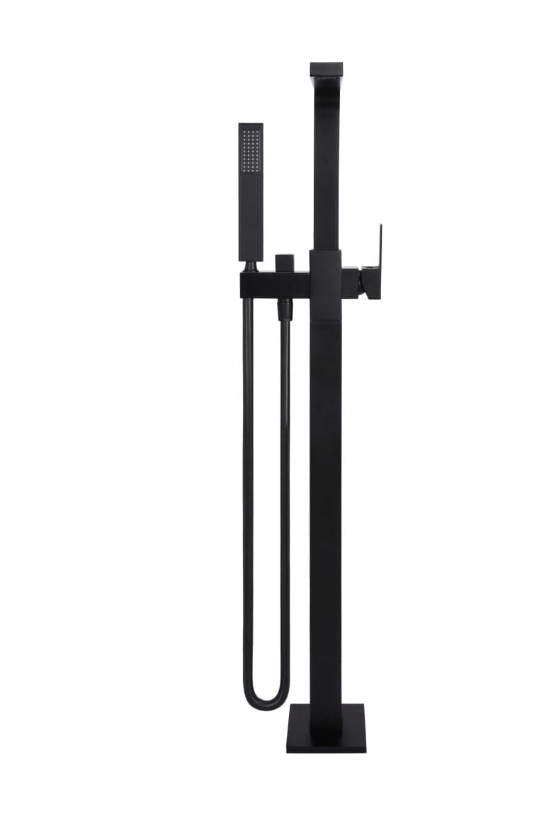 Square Freestanding Bath Spout and Hand Shower - Matte Black thumbnail 3