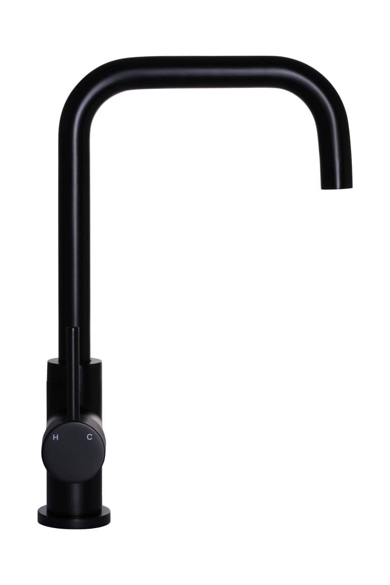 Round Kitchen Mixer Tap - Matte Black thumbnail 3
