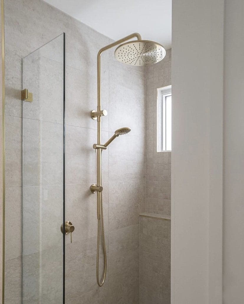 Round Combination Shower Rail 300mm Rose, Three Function Hand Shower - PVD Tiger Bronze thumbnail 5