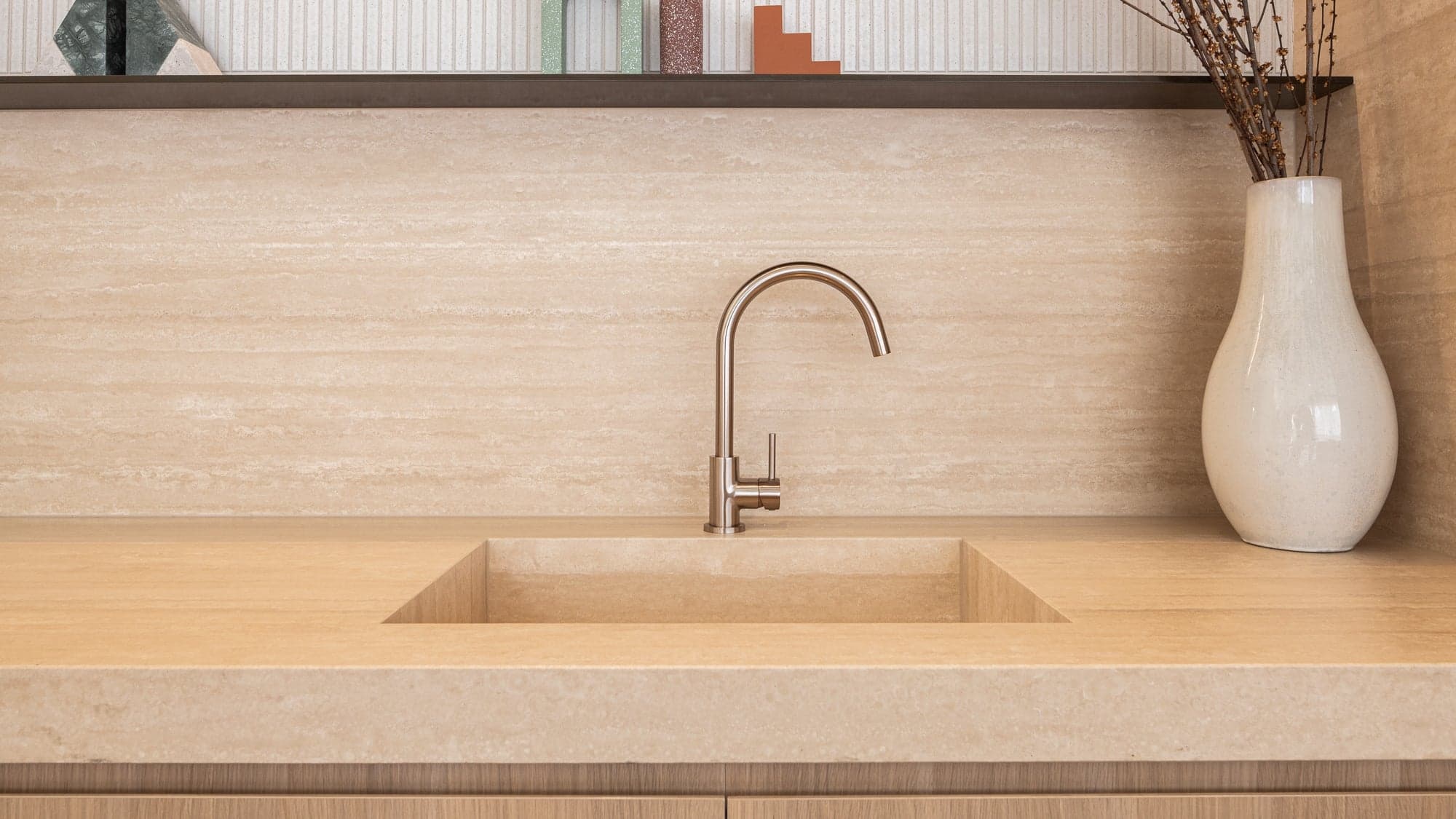 Round Gooseneck Kitchen Mixer Tap - Champagne thumbnail 6