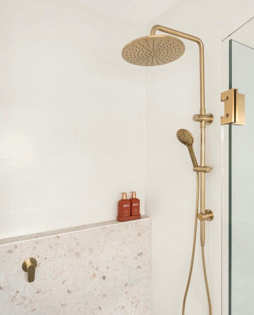 Round Combination Shower Rail 300mm Rose, Three Function Hand Shower - PVD Tiger Bronze thumbnail 4
