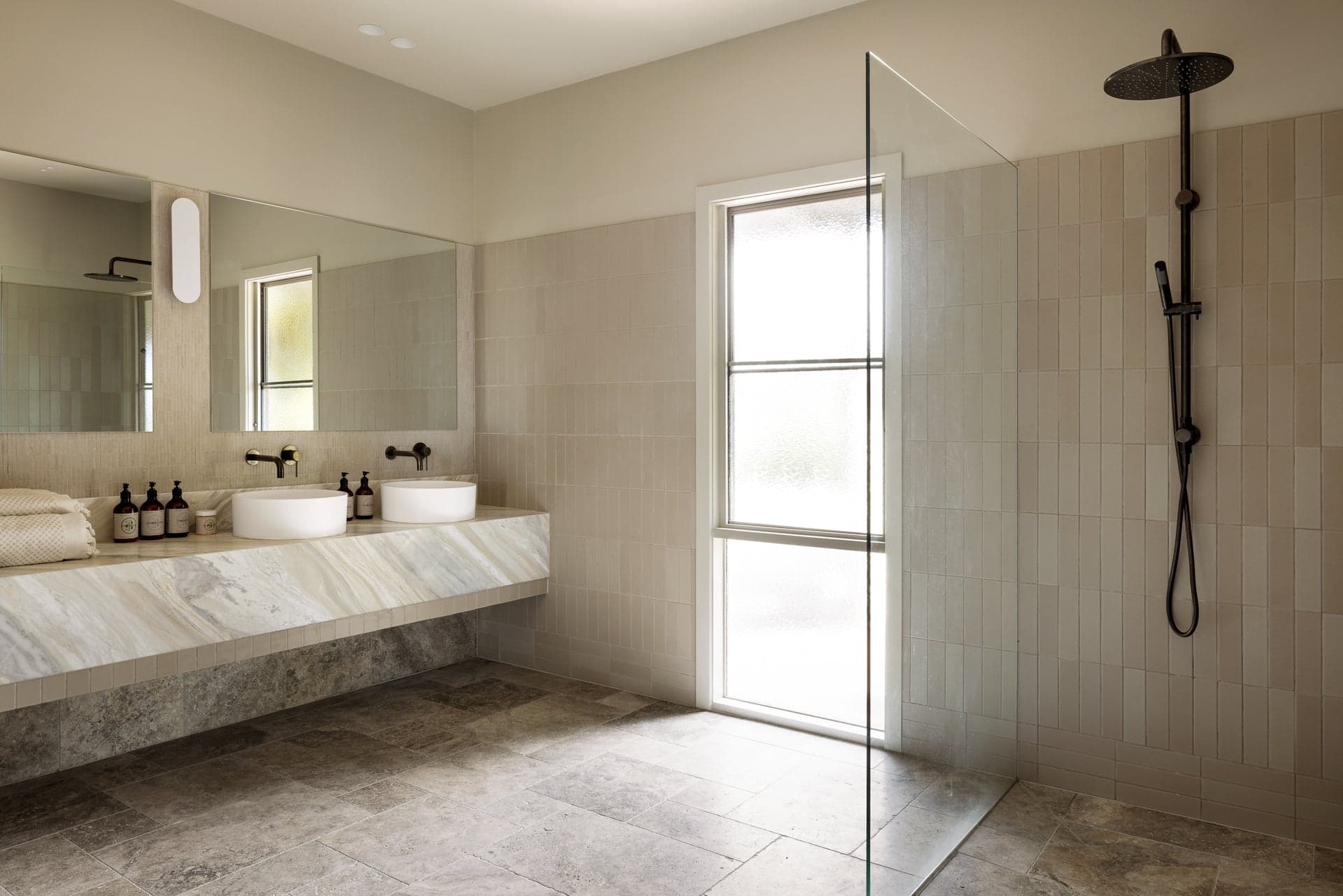 Round Combination Shower Rail, 300mm Rose, Single Function Hand Shower - Shadow Gunmetal thumbnail 5