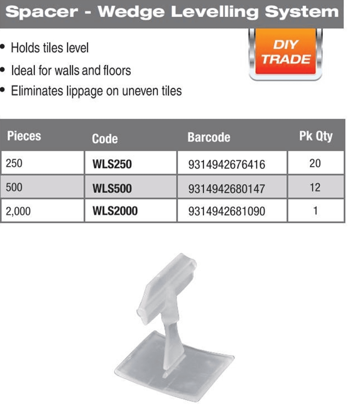 DTA Wedge Levelling Spacer — view 1