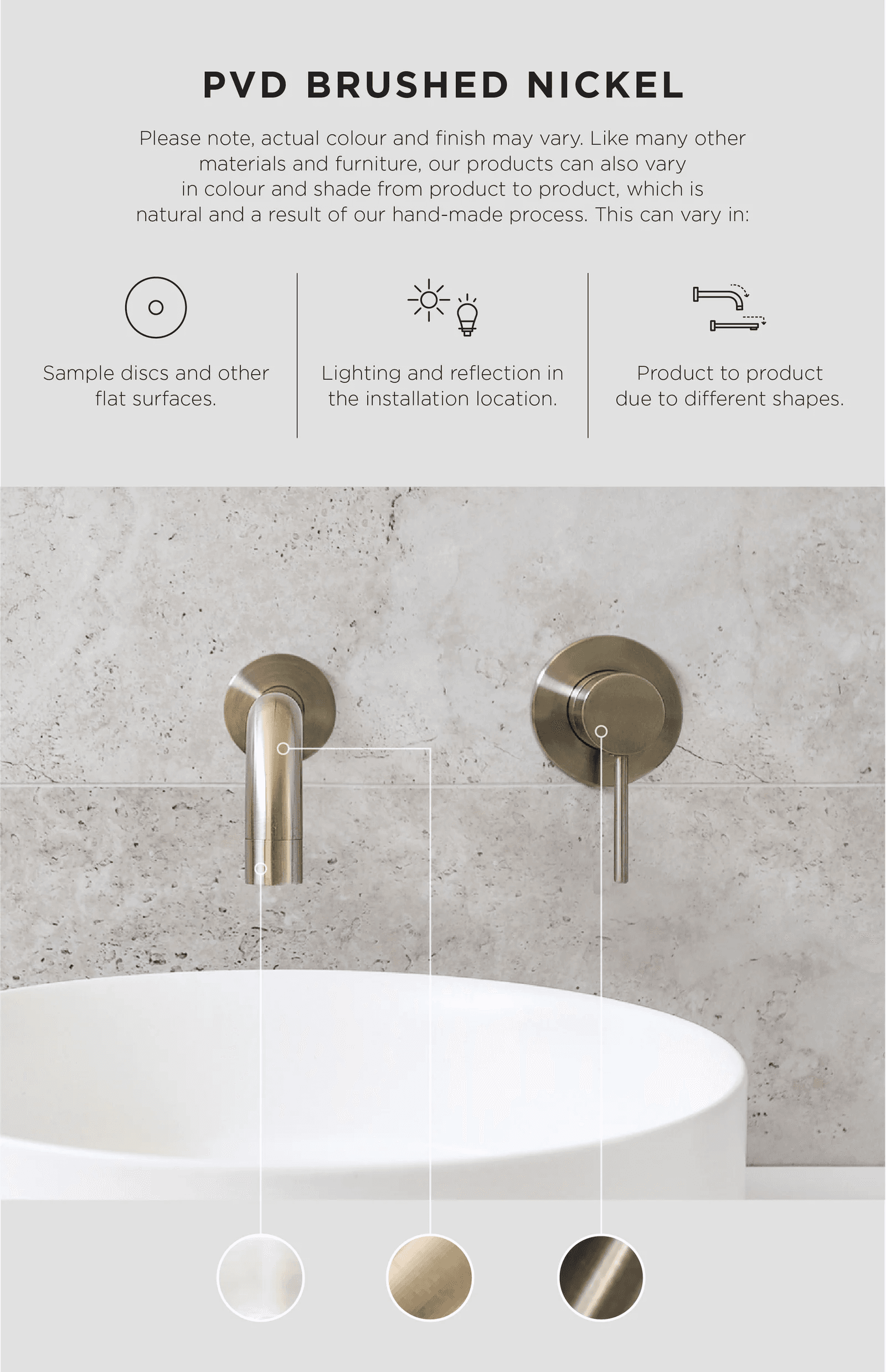 Round Pinless Piccola Pull Out Kitchen Mixer Tap - PVD Brushed Nickel thumbnail 4