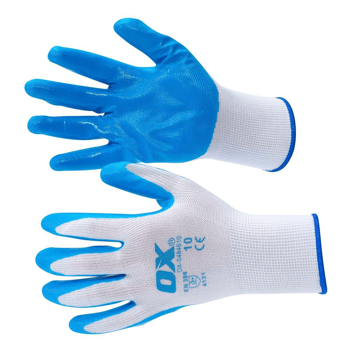 OX Polyester Lined Nitrile Glove 5 pack — view 1