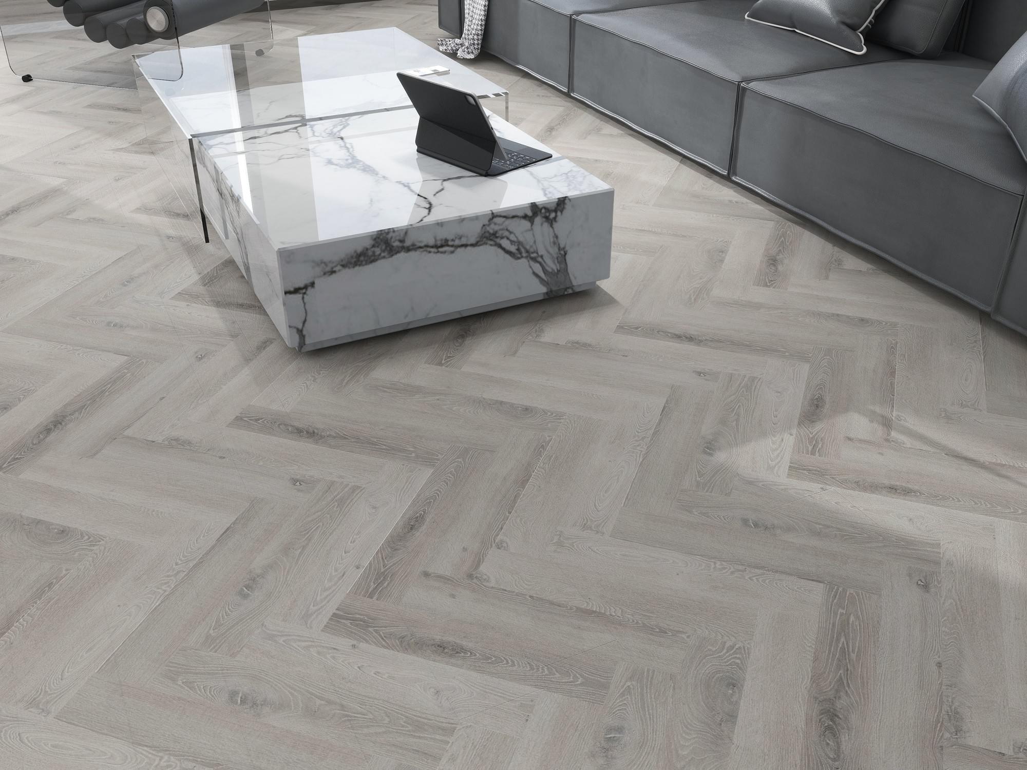 Herringbone Storm Hybrid Flooring