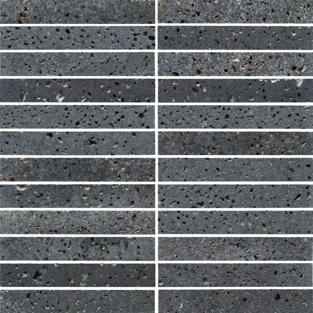 Elementa Travertine Black - 23x148mm Finger Mosaic Stone Tile — view 1