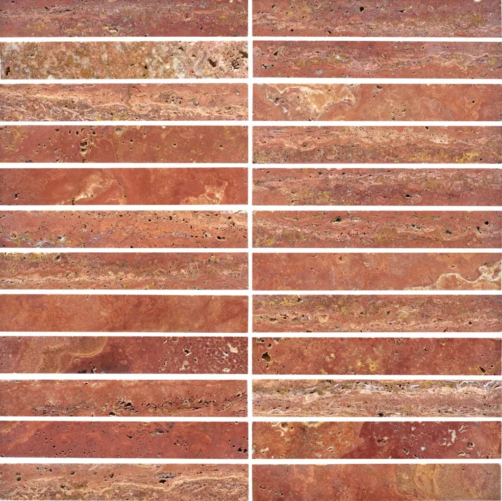 Elementa Travertine Red - Finger Mosaic Stone Tile — view 1