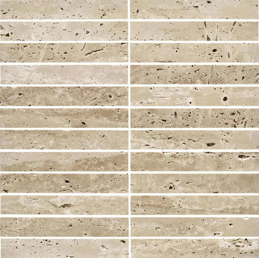 Elementa Travertine Ivory - Finger Mosaic Stone Tile — view 1