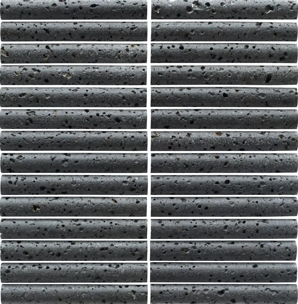 Elementa Travertine Black - 20x148mm Fluted Feature Stone Tile — view 1
