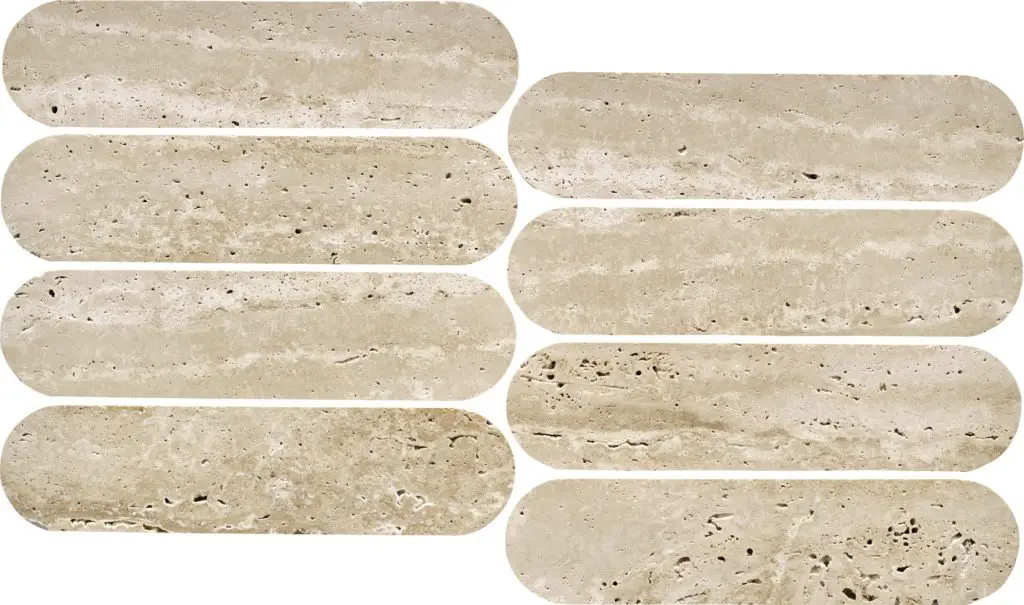 Elementa Travertine Ivory - Cylinder Mosaic Stone Tile — view 1
