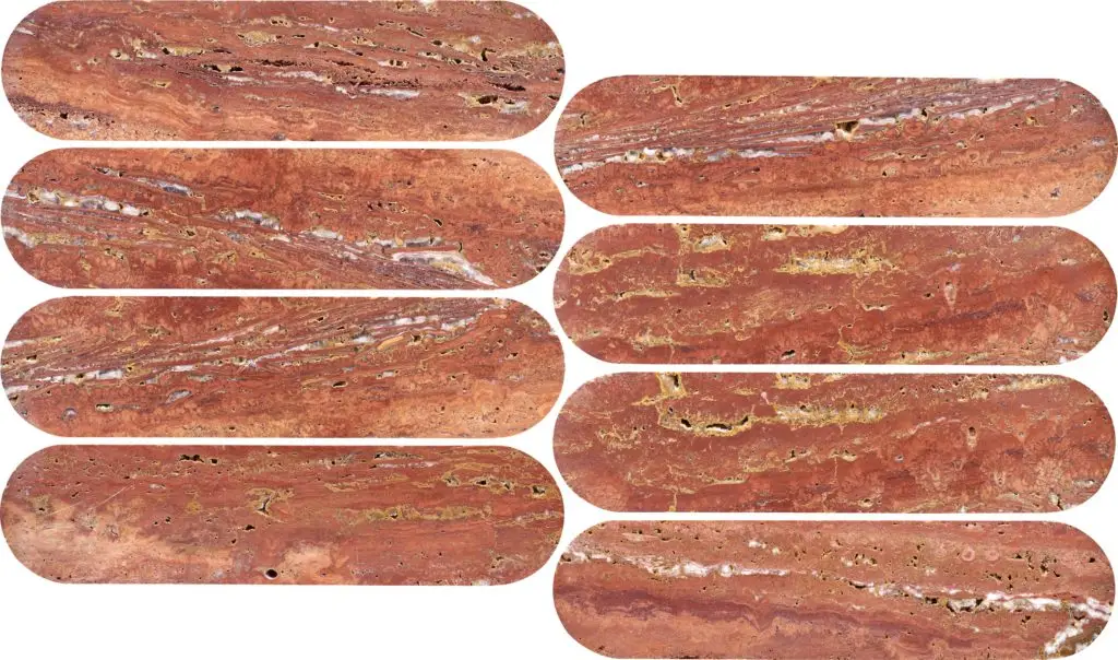 Elementa Travertine Red - Cylinder Mosaic Stone Tile — view 1