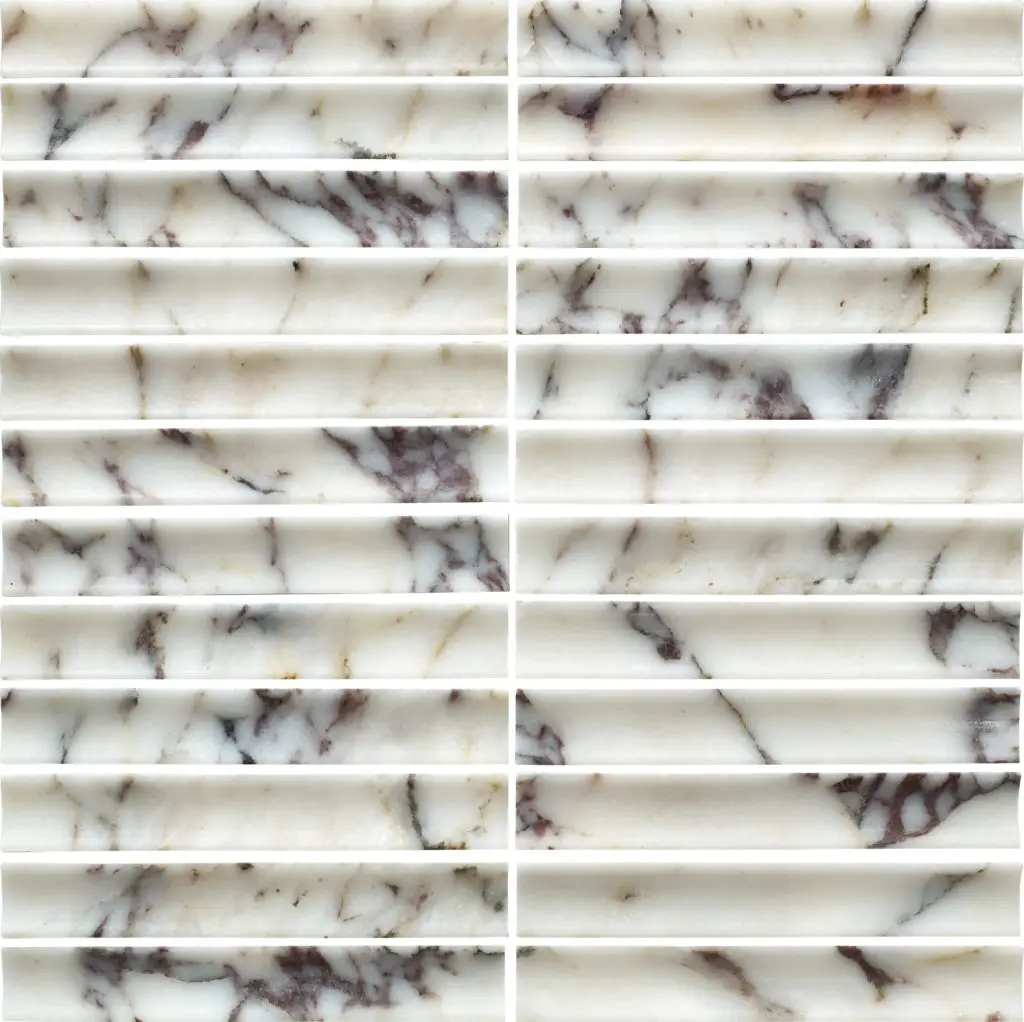 Elementa Calacatta Viola - 23x148mm Concave Mosaic Marble — view 1