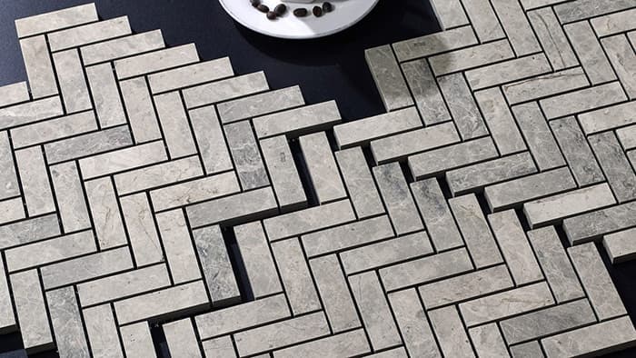 Tundra Grey Herringbone Mosaic — view 1