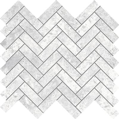 Tundra White Herringbone Mosaic — view 1