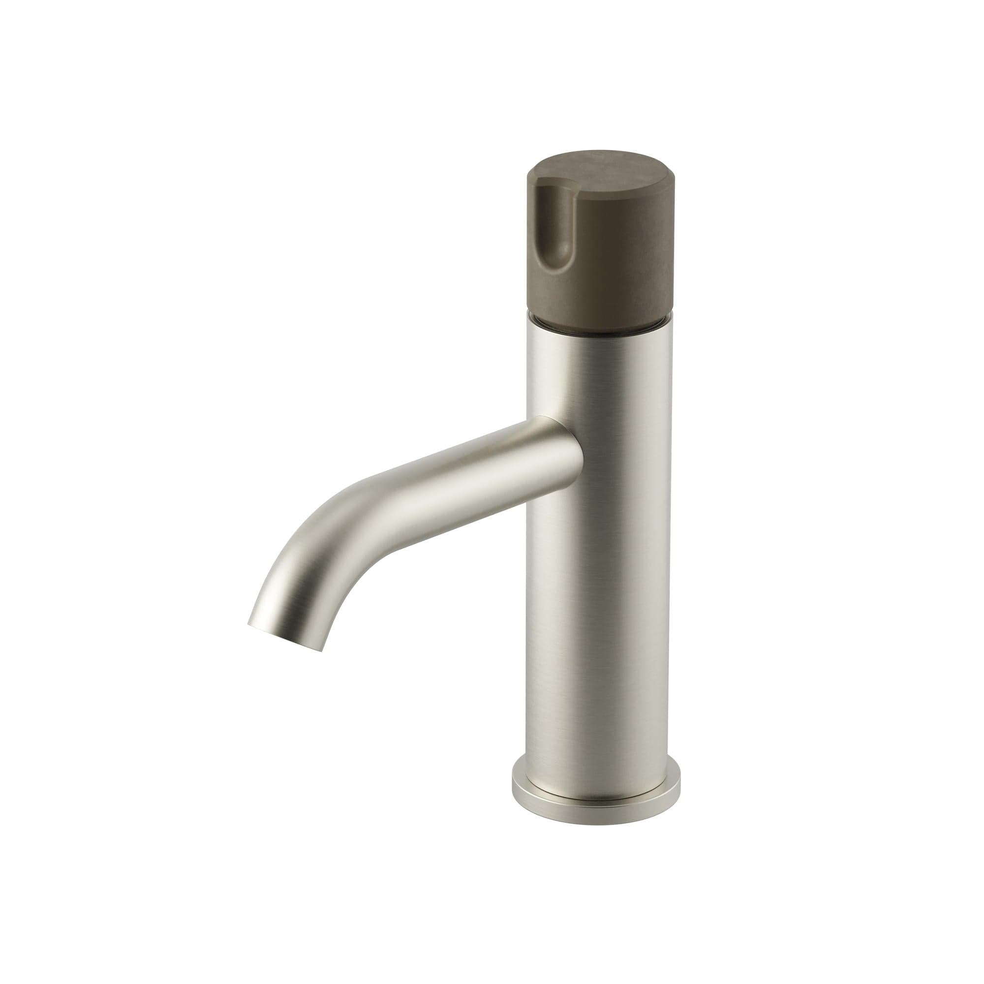 Meir X Nood Co. Alchemy Series Progressive Basin Mixer - Brushed Nickel x Olive — view 1
