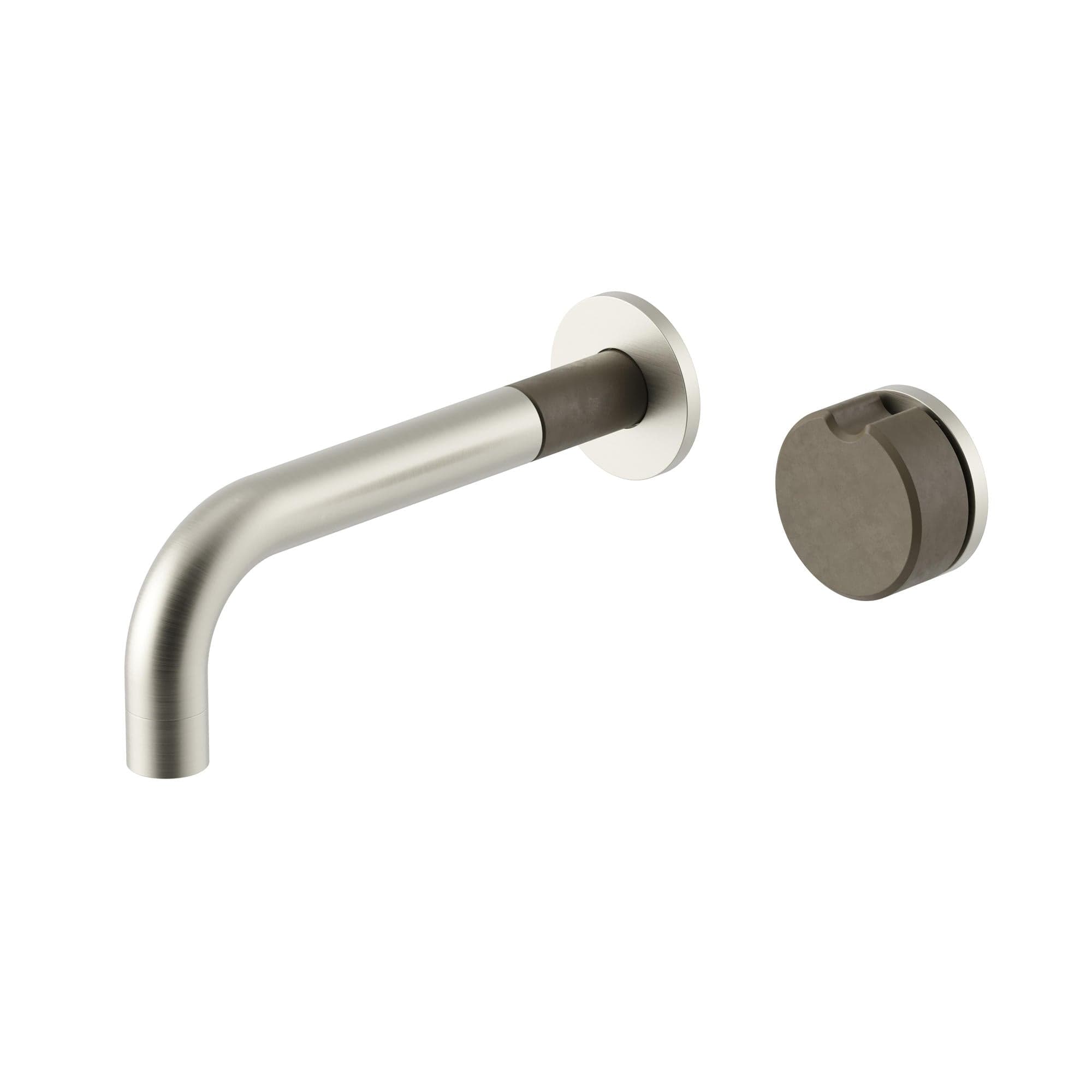 Meir X Nood Co. Alchemy Series Progressive Wall Mixer Set - Brushed Nickel x Olive — view 1