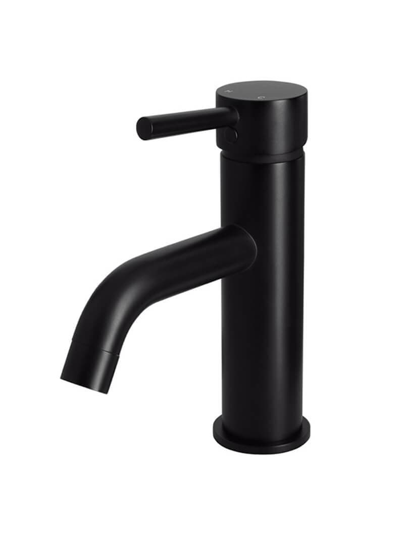Round Basin Mixer Curved - Matte Black — view 1