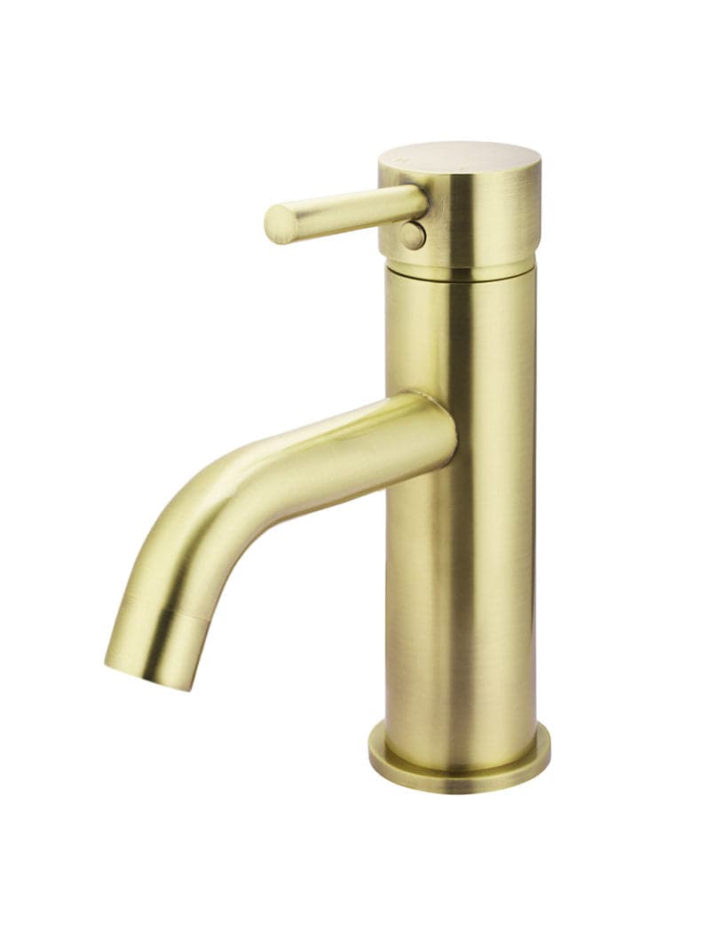 Round Basin Mixer Curved - PVD Tiger Bronze — view 1