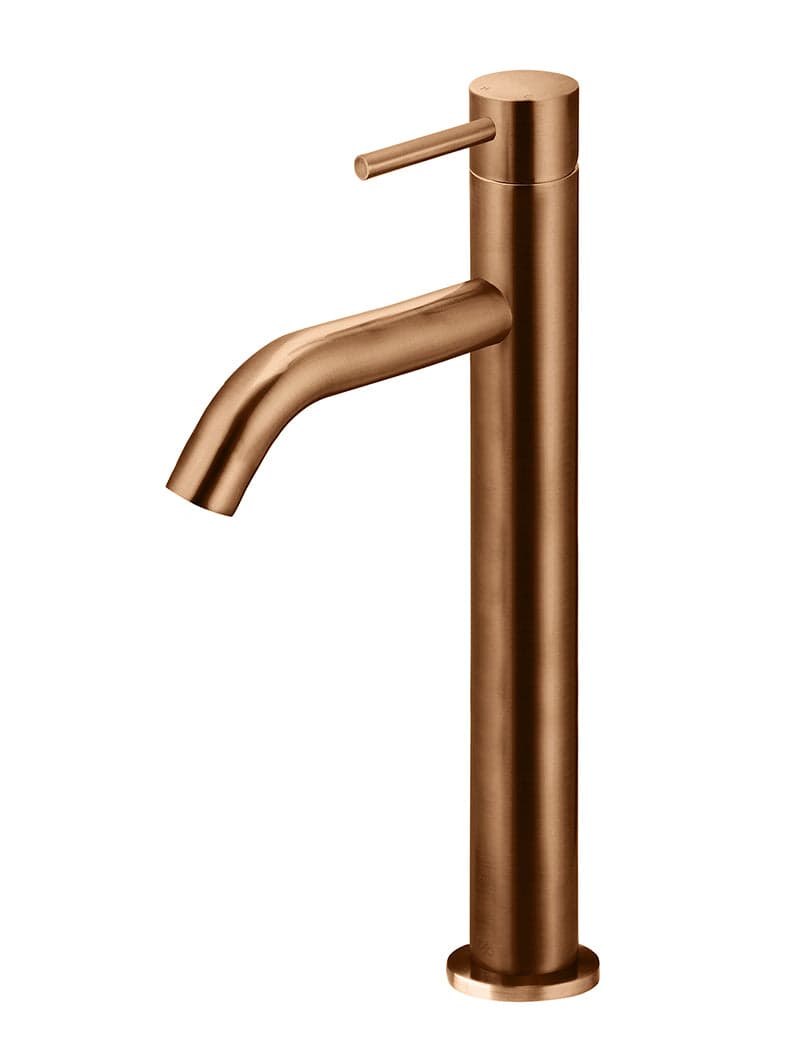 Piccola Tall Basin Mixer Tap with 130mm Spout - Lustre Bronze — view 1