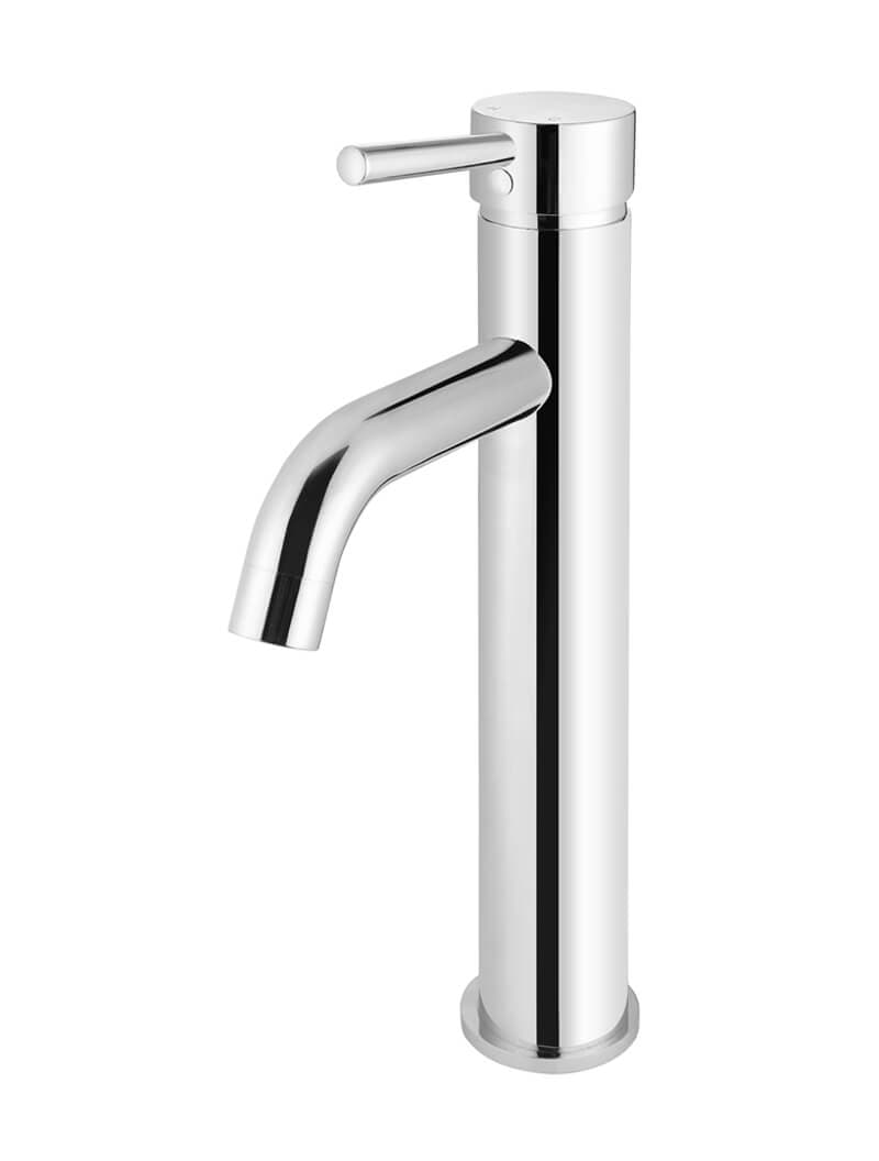 Round Tall Basin Mixer Curved - Polished Chrome — view 1
