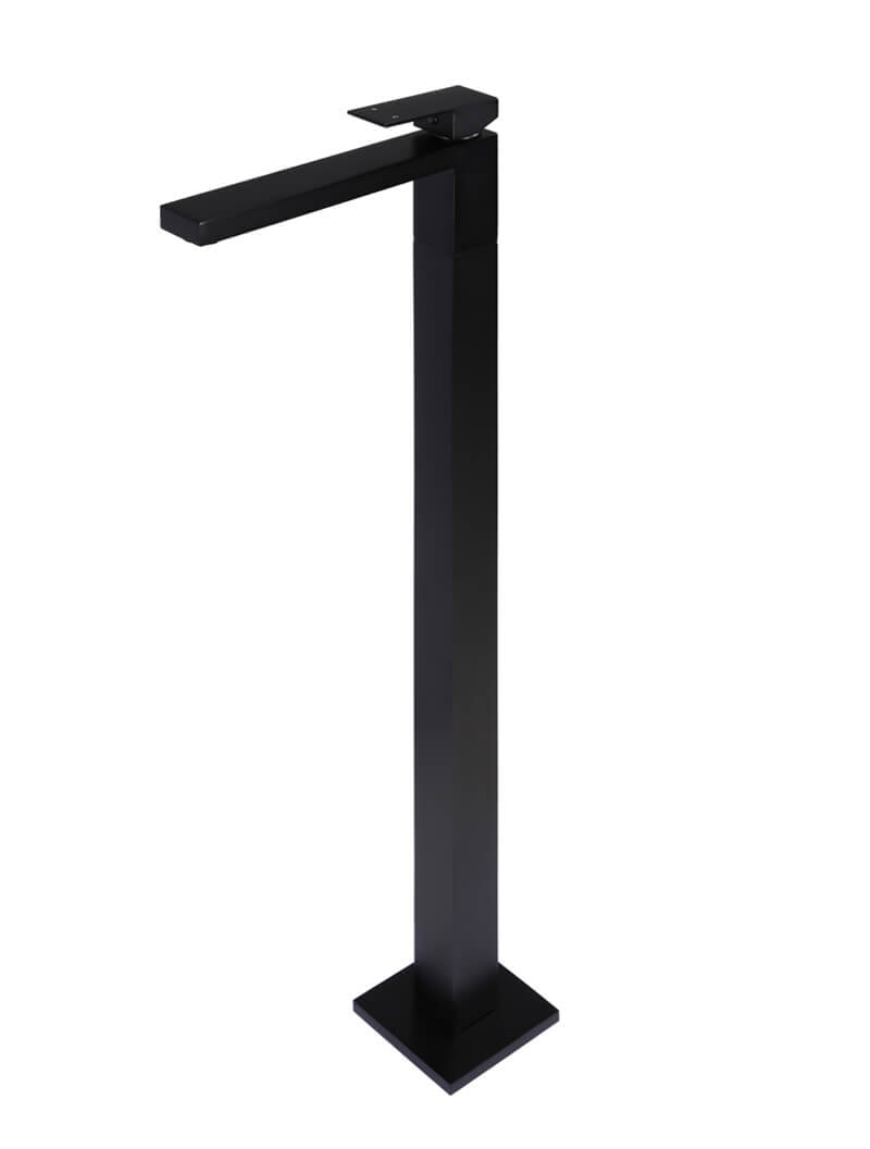 Square Freestanding Bath Mixer - Matte Black — view 1
