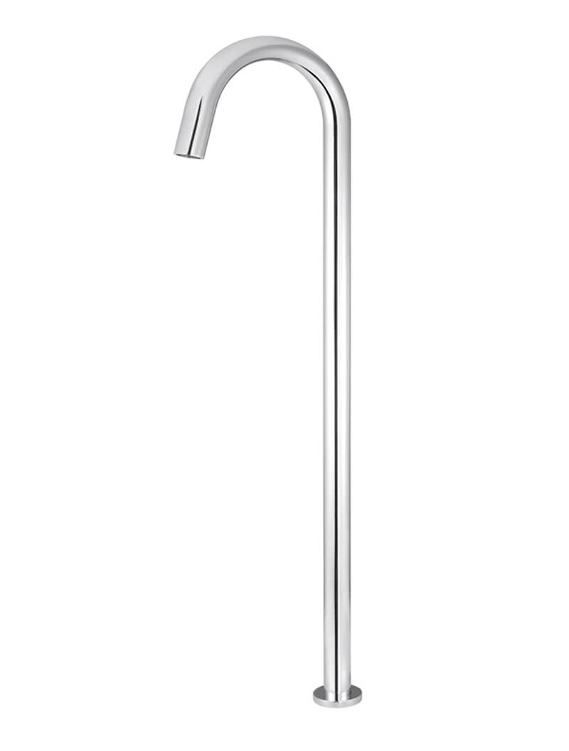 Round Freestanding Bath Spout - Polished Chrome — view 1