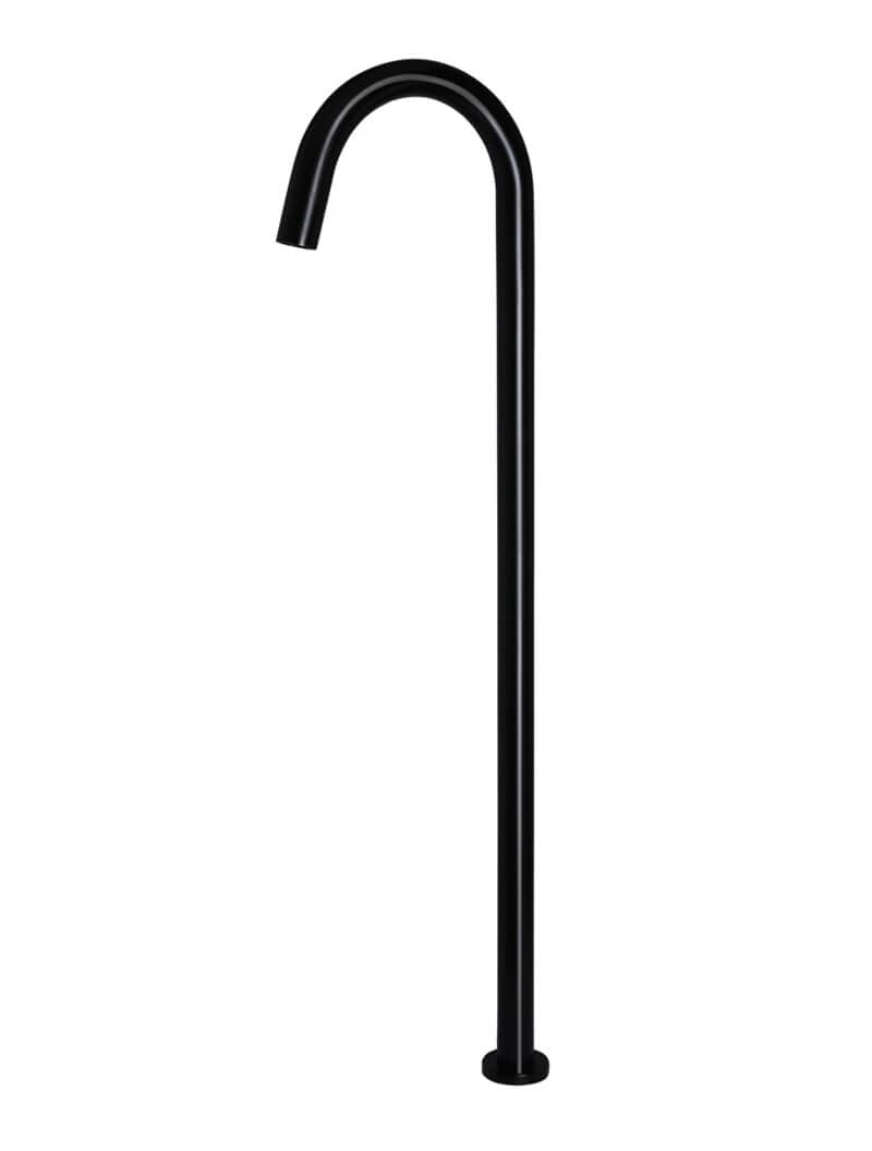 Round Freestanding Bath Spout - Matte Black — view 1