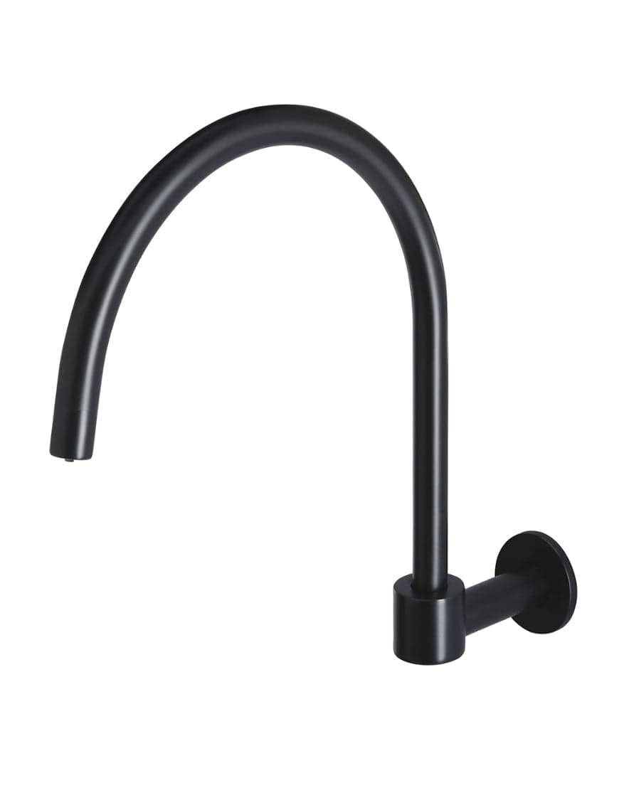 Round High-Rise Swivel Wall Spout - Matte Black — view 1