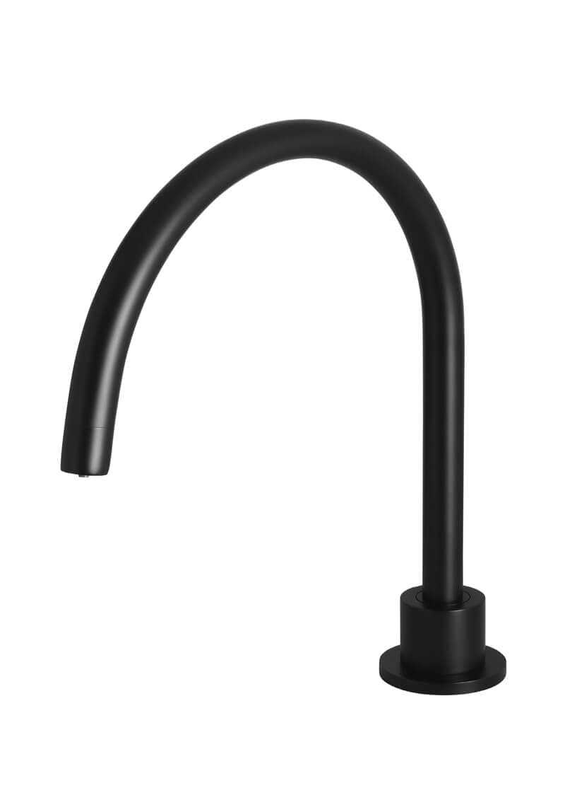 Round Gooseneck High-Rise Swivel Hob Spout - Matte Black — view 1