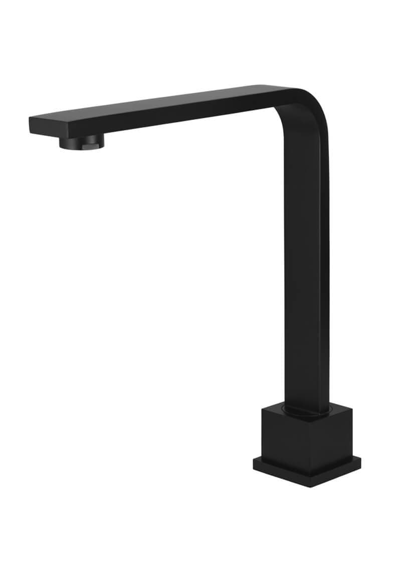 Square High-Rise Swivel Hob Spout - Matte Black — view 1