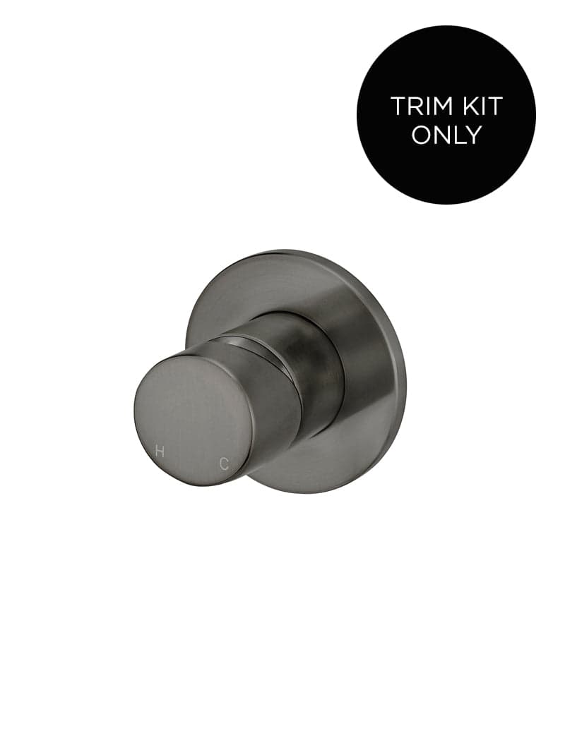 Round Wall Mixer Pinless Handle Trim Kit (In-wall Body Not Included) - Shadow Gunmetal — view 1