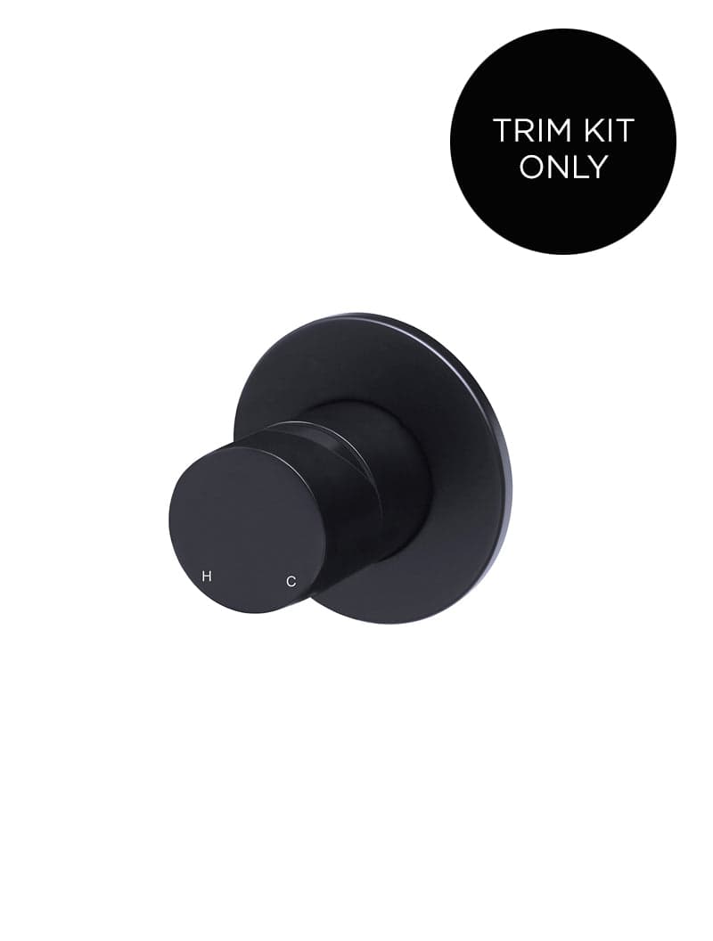 Round Wall Mixer Pinless Handle Trim Kit (In-wall Body Not Included) - Matte Black — view 1