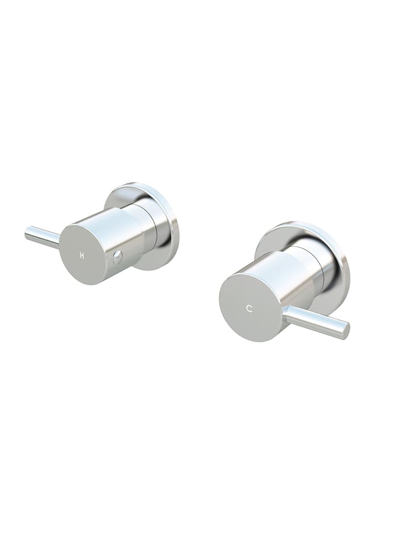Round Quarter Turn Wall Top Assemblies - Polished Chrome — view 1