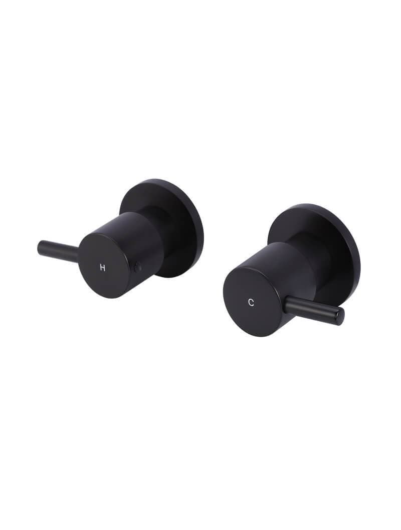 Round Quarter Turn Wall Top Assemblies - Matte Black — view 1