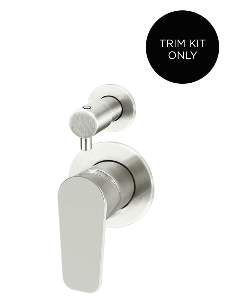 Round Diverter Mixer Paddle Handle Trim Kit (In-wall Body Not Included) - PVD Brushed Nickel — view 1