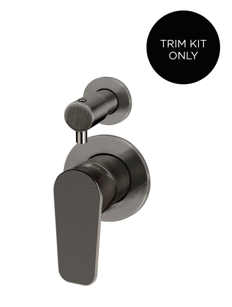 Round Diverter Mixer Paddle Handle Trim Kit (In-wall Body Not Included) - Shadow Gunmetal — view 1