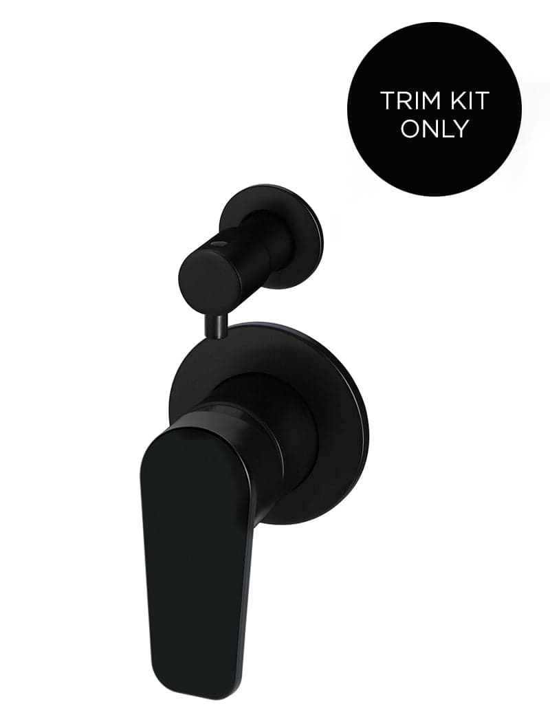 Round Diverter Mixer Paddle Handle Trim Kit (In-wall Body Not Included) - Matte Black — view 1