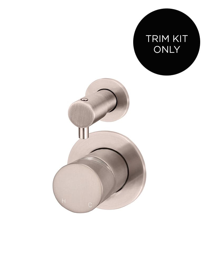 Round Diverter Mixer Pinless Handle Trim Kit (In-wall Body Not Included) - Champagne — view 1