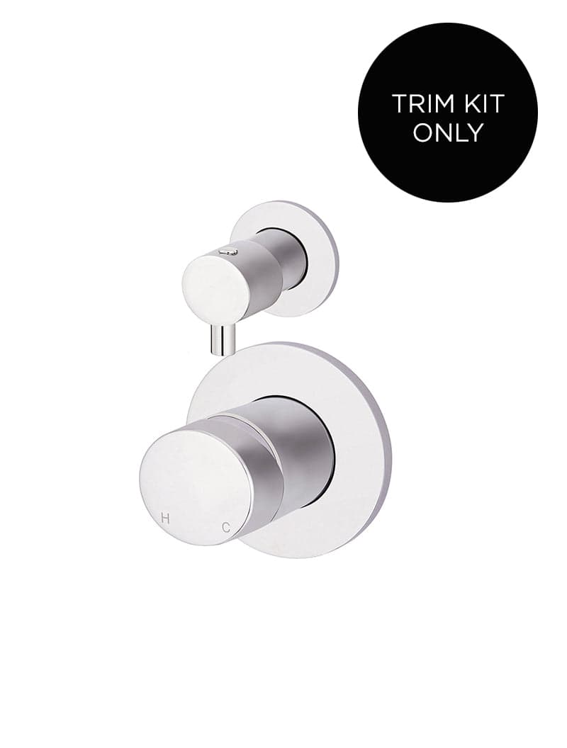 Round Diverter Mixer Pinless Handle Trim Kit (In-wall Body Not Included) - Polished Chrome — view 1