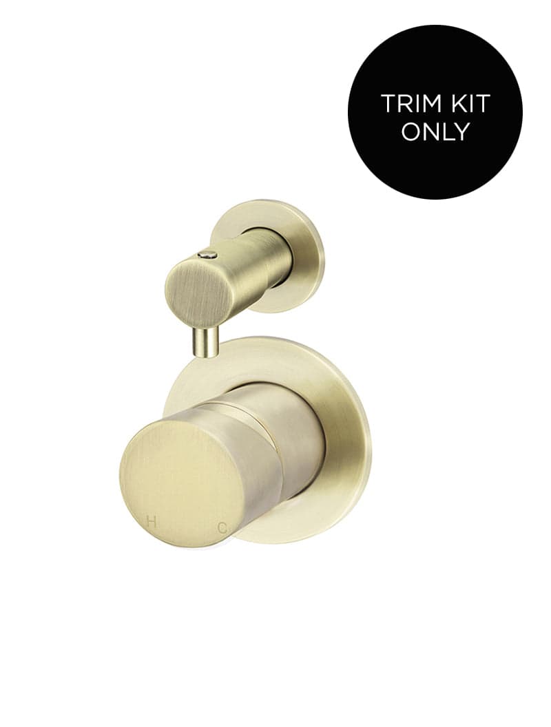 Round Diverter Mixer Pinless Handle Trim Kit (In-wall Body Not Included) - PVD Tiger Bronze — view 1