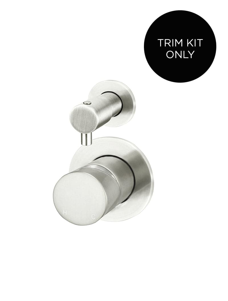 Round Diverter Mixer Pinless Handle Trim Kit (In-wall Body Not Included) - PVD Brushed Nickel — view 1