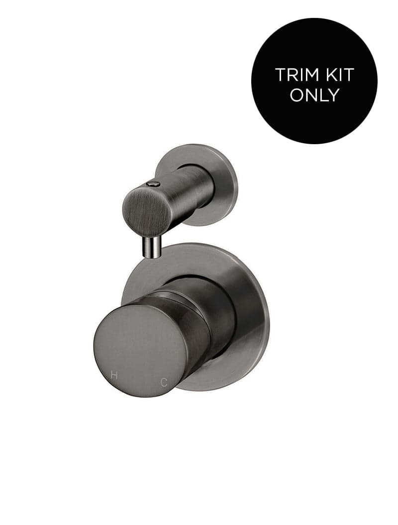 Round Diverter Mixer Pinless Handle Trim Kit (In-wall Body Not Included) - Shadow Gunmetal — view 1