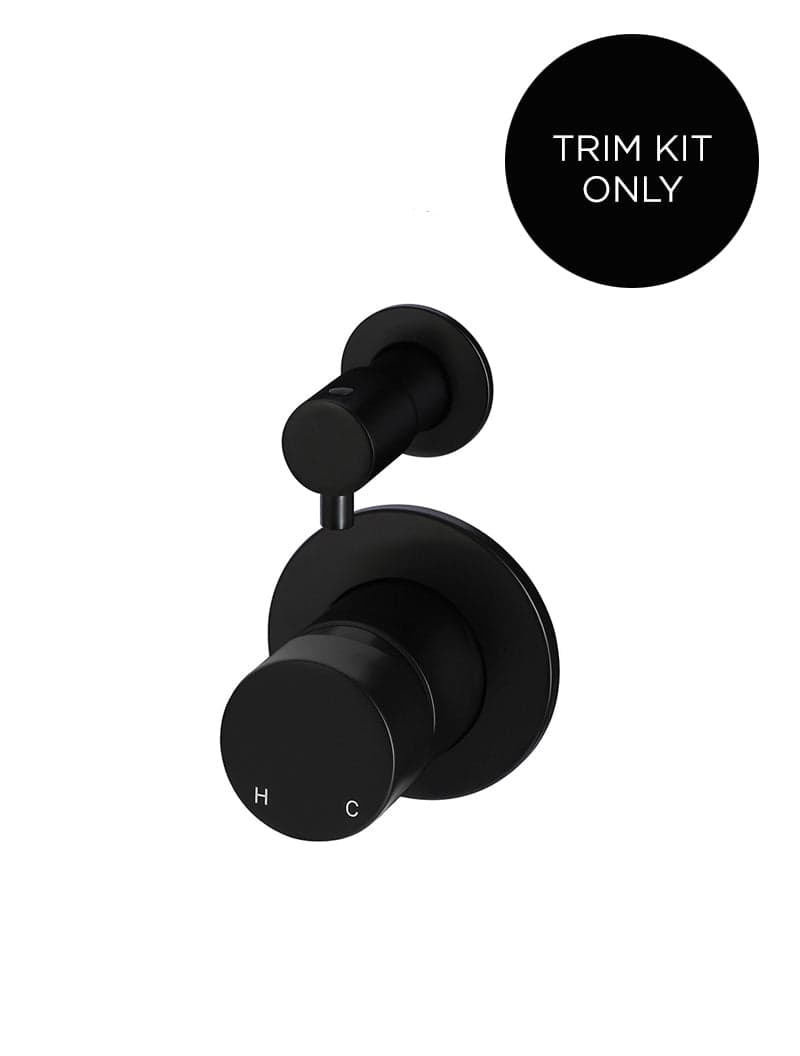 Round Diverter Mixer Pinless Handle Trim Kit (In-wall Body Not Included) - Matte Black — view 1