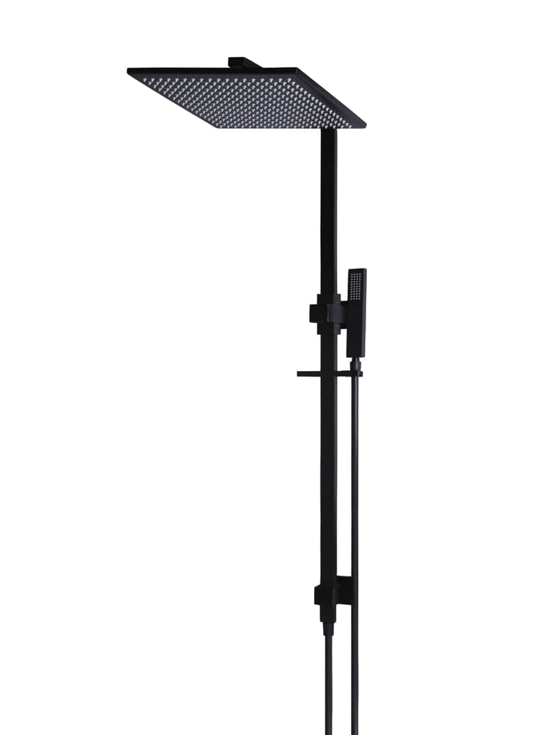 Square Combination Shower Rail - Matte Black — view 1