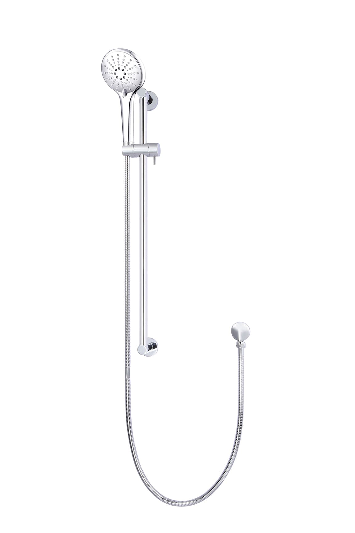 Round Three Function Hand Shower on Rail Column - Polished Chrome — view 1