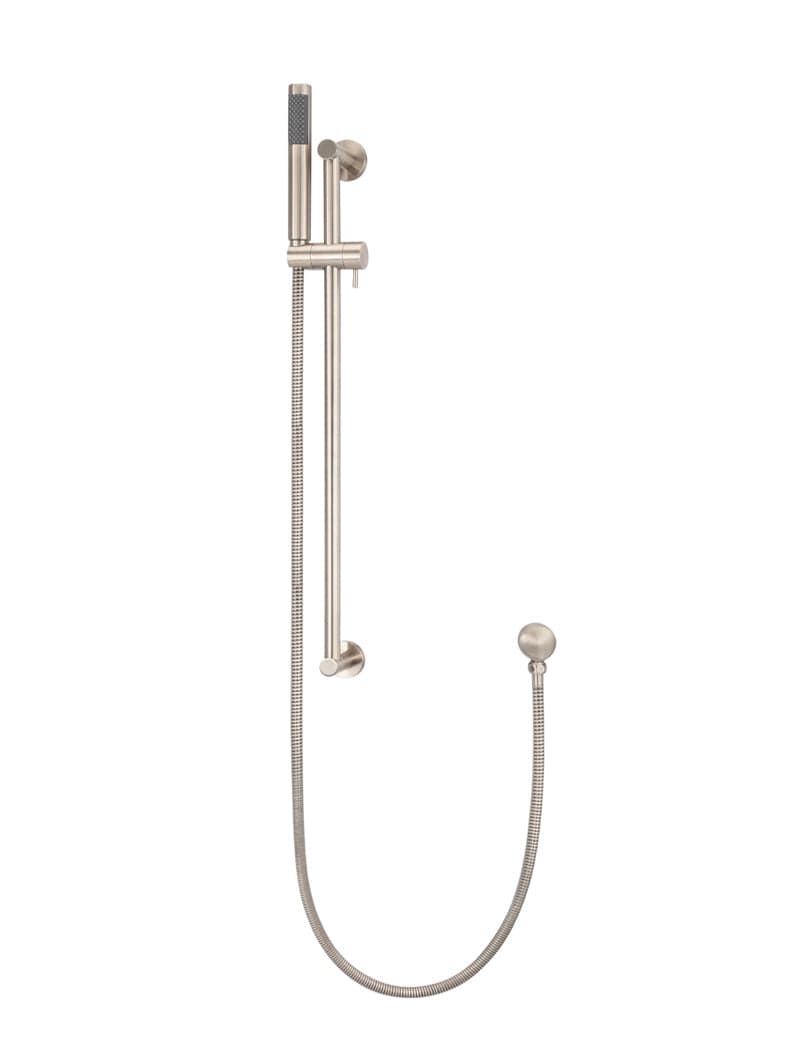 Round Hand Shower on Rail Column - Champagne — view 1