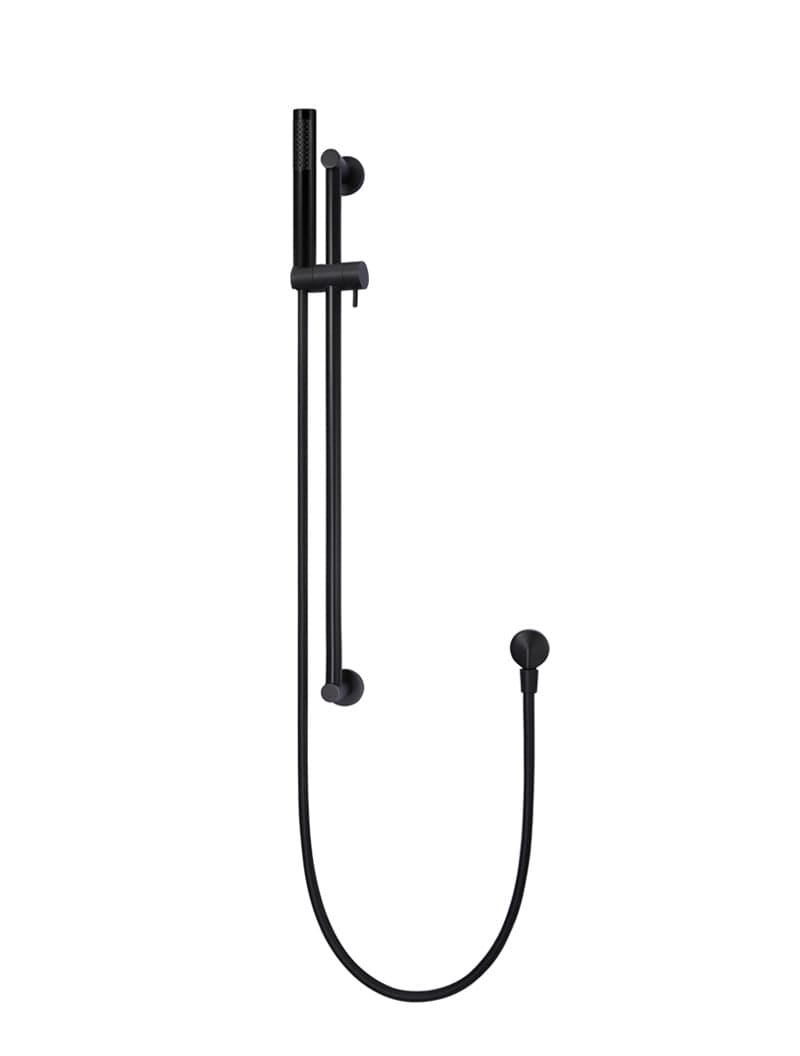 Round Hand Shower on Rail Column - Matte Black — view 1